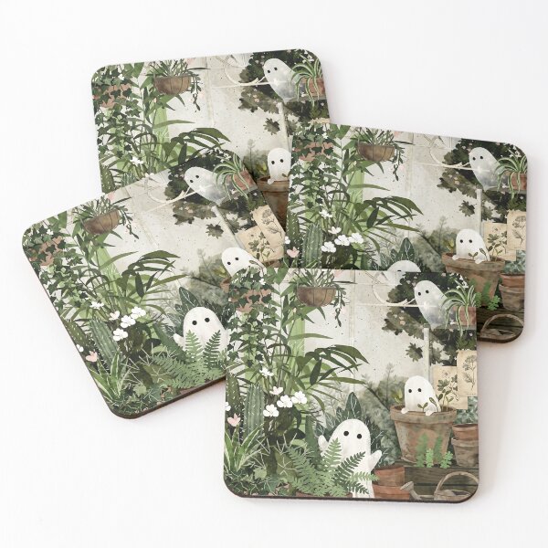 Item preview, Cute Ghosts in Greenhouse Vintage Spooky Botanical Garden designed and sold by LexaArtworks.