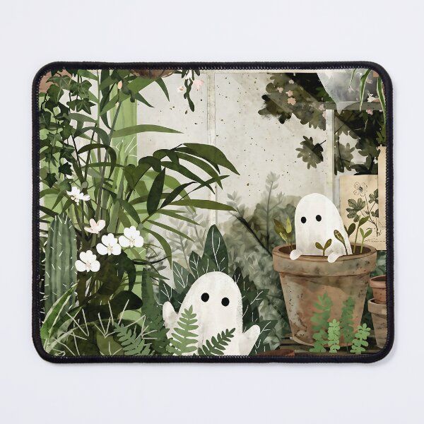 Item preview, Cute Ghosts in Greenhouse Vintage Spooky Botanical Garden designed and sold by LexaArtworks.