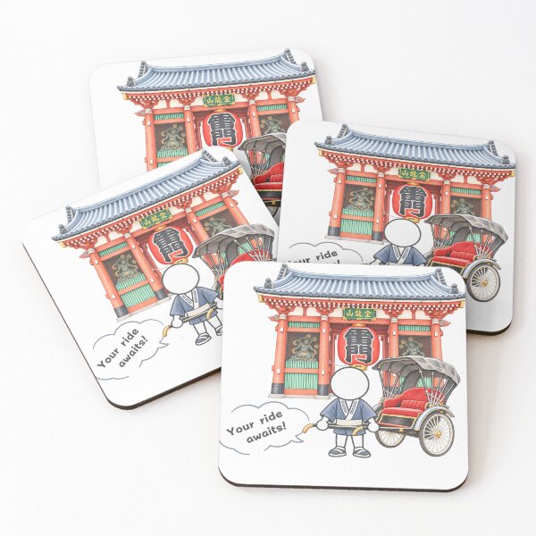 Item preview, Asakusa Kaminarimon Gate Rickshaw - Tokyo Jinrikisha Travel Pictogram designed and sold by japan-picto.