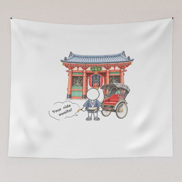 Item preview, Asakusa Kaminarimon Gate Rickshaw - Tokyo Jinrikisha Travel Pictogram designed and sold by japan-picto.