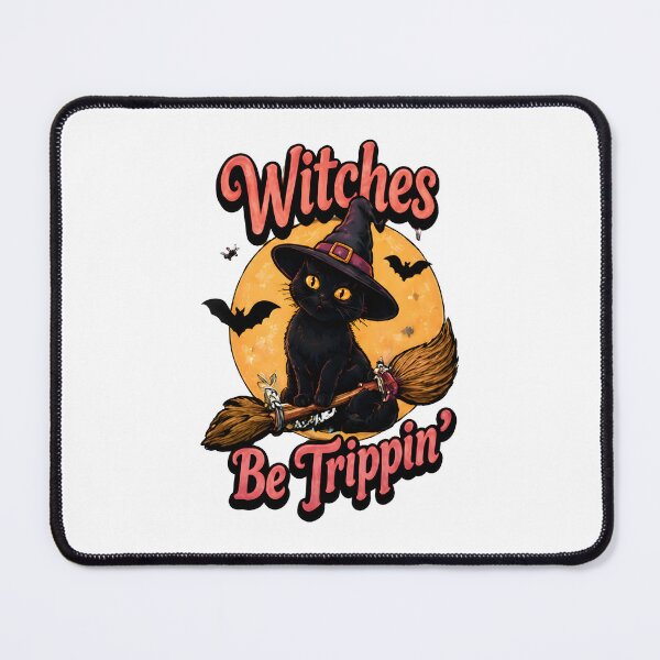 Item preview, Witches Be Trippin Black Cat Halloween Moon Bats designed and sold by SoyLamderma.