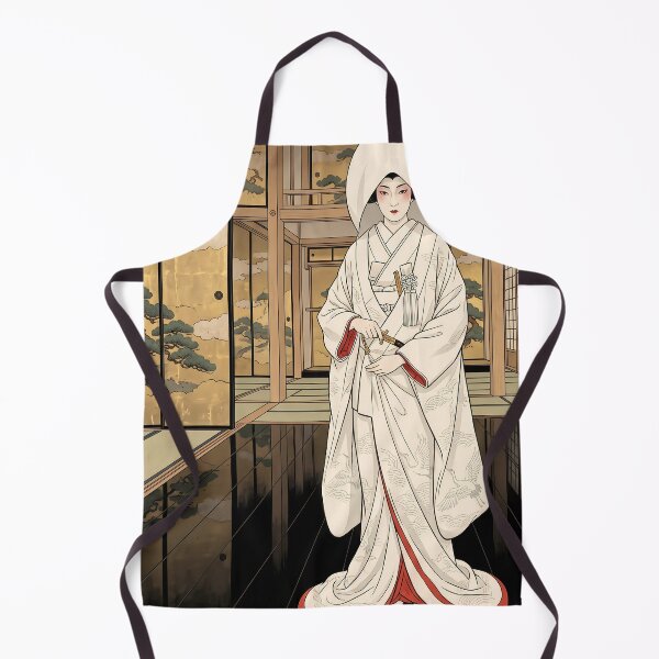 Item preview, Japanese Bride in Shiromuku on Black Lacquer Floor designed and sold by TokyoUkiyoHouse.