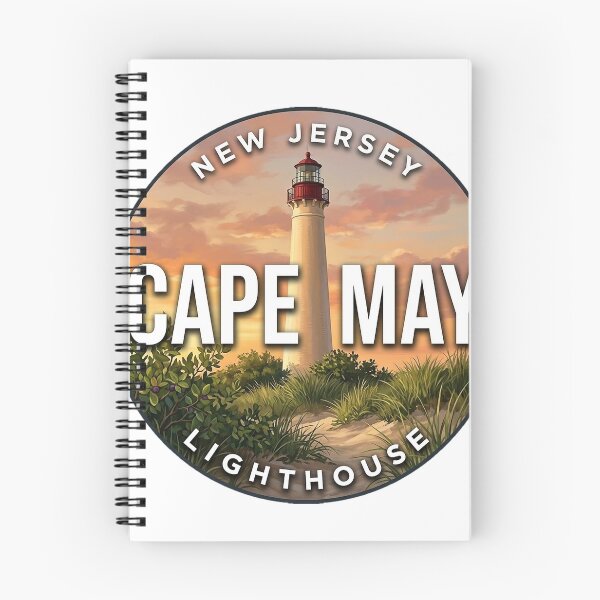 Item preview, Cape May Lighthouse New Jersey Sunset Tower Round Badge Sticker designed and sold by DetourDgn.