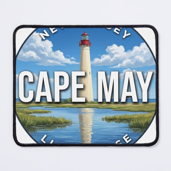 Item preview, Cape May Lighthouse New Jersey Pond Reflection Round Badge Sticker designed and sold by DetourDgn.