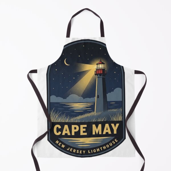 Item preview, Cape May Lighthouse New Jersey Night Beam Vintage Badge Sticker designed and sold by DetourDgn.