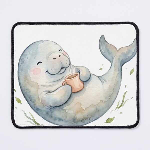 Item preview, Cute Dugong Floating Coffee Lover designed and sold by Digitalphoto4u.