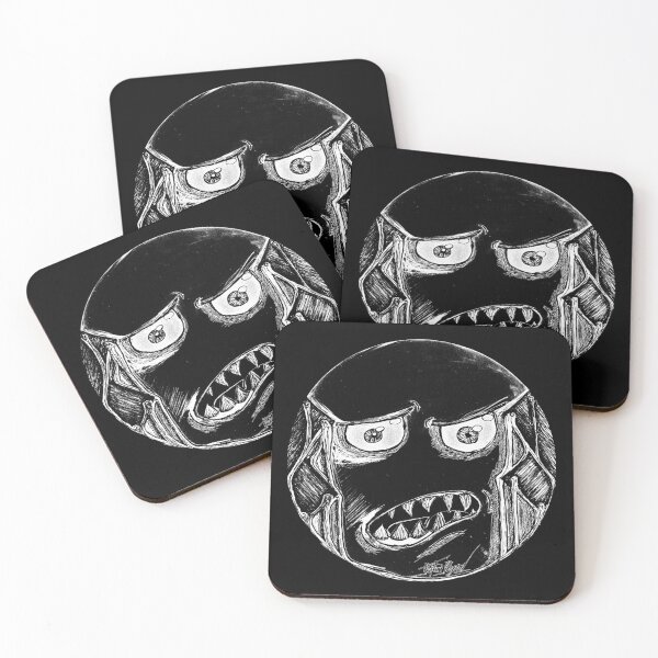 Item preview, Boarded Ears Scar-E-Moji (Threshold Edition) High Contrast Horror Emoji designed and sold by Grimmlar.