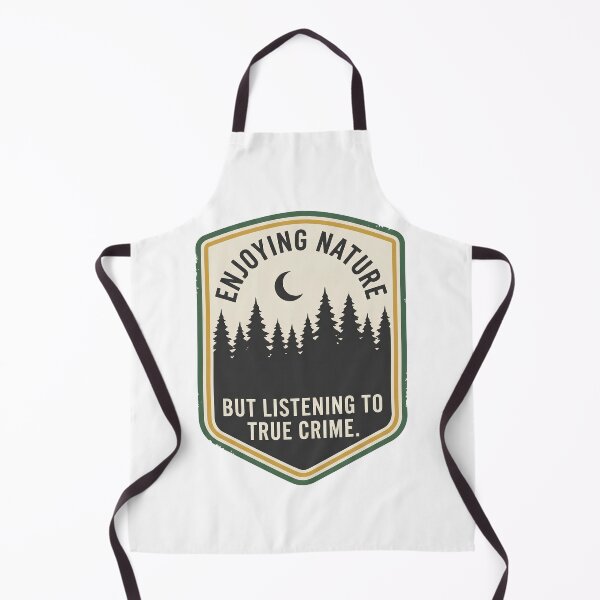 Item preview, Enjoying Nature But Listening to True Crime – Funny Hiking Outdoor Paranoia Vintage Badge Art designed and sold by Luminari Creations.
