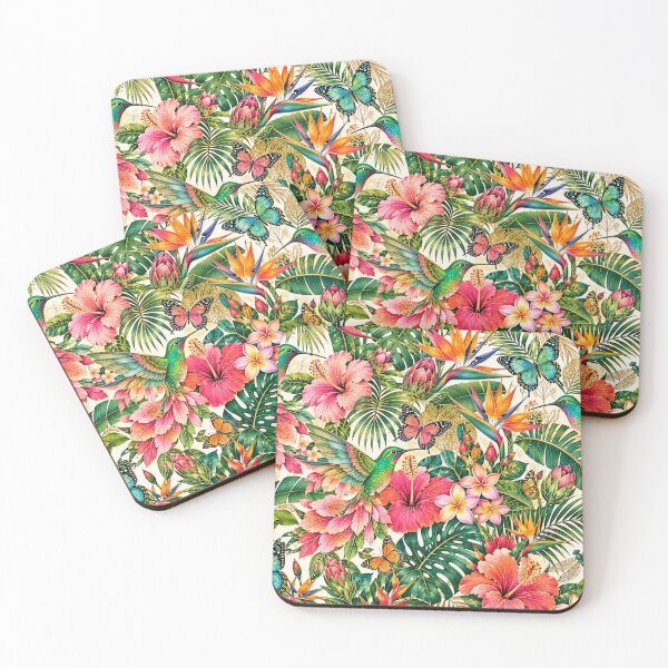 Item preview, Hummingbird and Hibiscus Tropical Flower Pattern designed and sold by Elżbieta  Kaps.