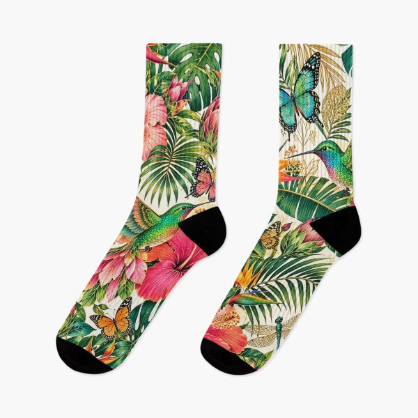 Item preview, Hummingbird and Hibiscus Tropical Flower Pattern designed and sold by Elżbieta  Kaps.