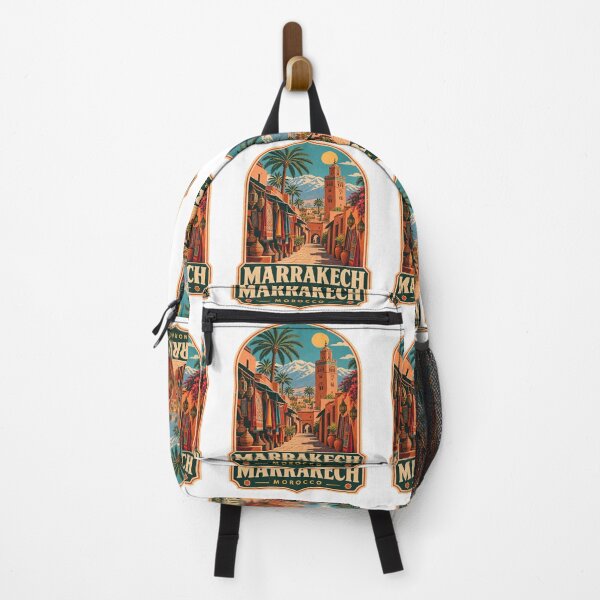 Item preview, Vintage Marrakech Morocco Souk Travel Badge Poster & Gift designed and sold by Globalcitytees.
