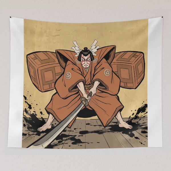 Item preview, Kabuki Actor Striking Mie Pose with Giant Sword designed and sold by TokyoUkiyoHouse.