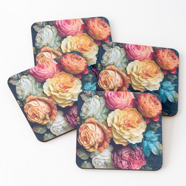 Item preview, Textured Palette‑Knife Roses  designed and sold by baksuart.