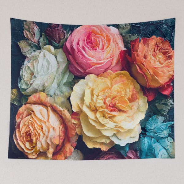 Item preview, Textured Palette‑Knife Roses  designed and sold by baksuart.