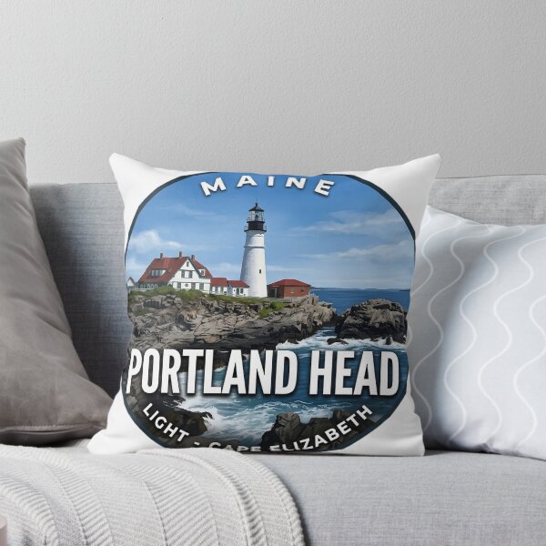 Item preview, Portland Head Light Maine Summer Cliffs Round Badge Sticker designed and sold by DetourDgn.