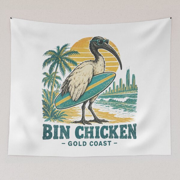 Item preview, Bin Chicken Gold Coast Surf Retro Beach designed and sold by Yellowriversss.