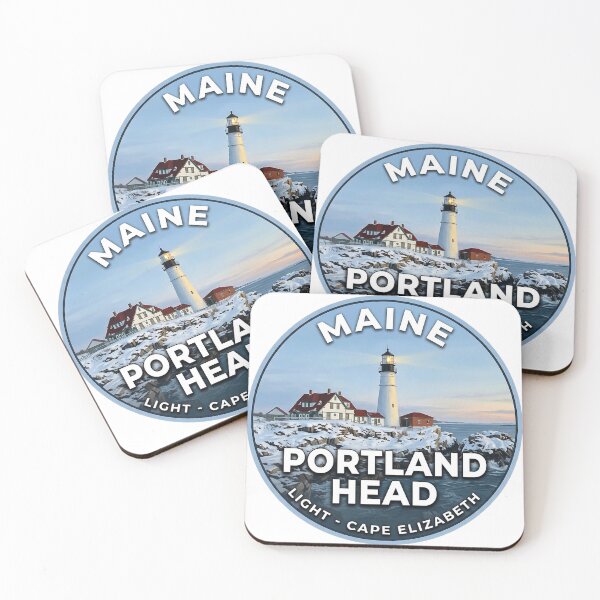 Item preview, Portland Head Light Maine Winter Light Round Badge Sticker designed and sold by DetourDgn.