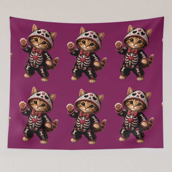 Item preview, cat dressed as a Mexican skull designed and sold by PasoaPaso2025.