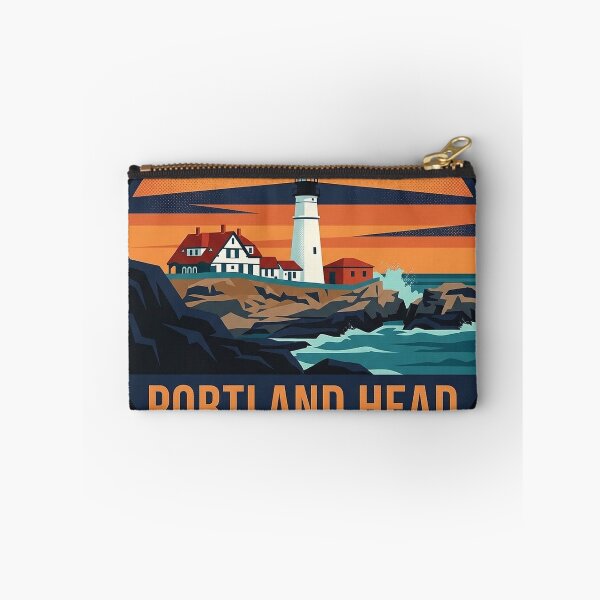 Item preview, Portland Head Light Maine Retro Sunset Vintage Badge Sticker designed and sold by DetourDgn.