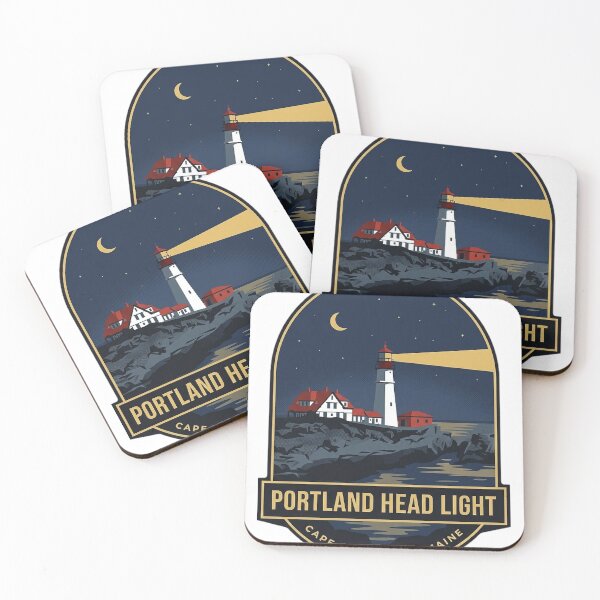 Item preview, Portland Head Light Maine Night Beam Vintage Badge Sticker designed and sold by DetourDgn.