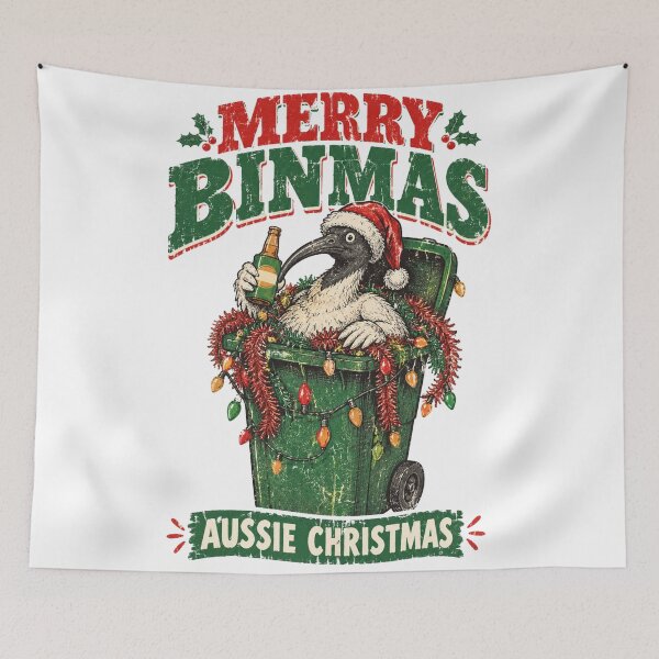 Item preview, Merry Binmas Aussie Christmas Chicken Santa Cheer designed and sold by Yellowriversss.