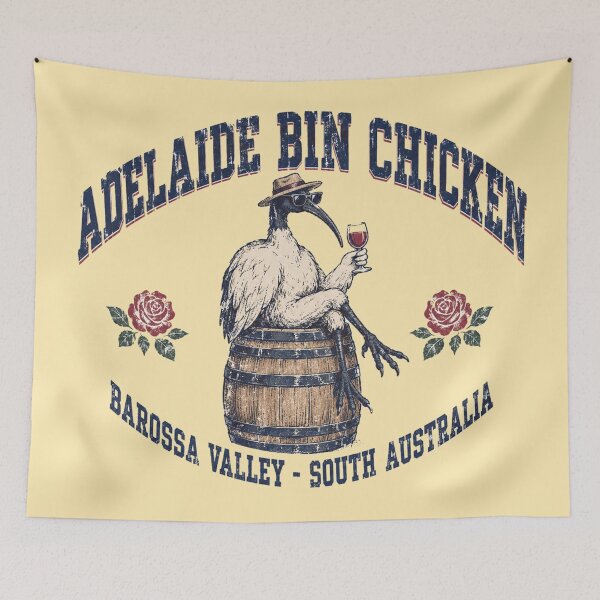 Item preview, Adelaide Bin Chicken Barossa Valley Wine Barrel Retro designed and sold by Yellowriversss.