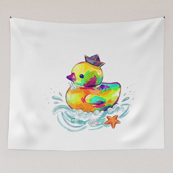Item preview, Colorful Rubber Ducky with Paper Sailor Hat designed and sold by LexaArtworks.