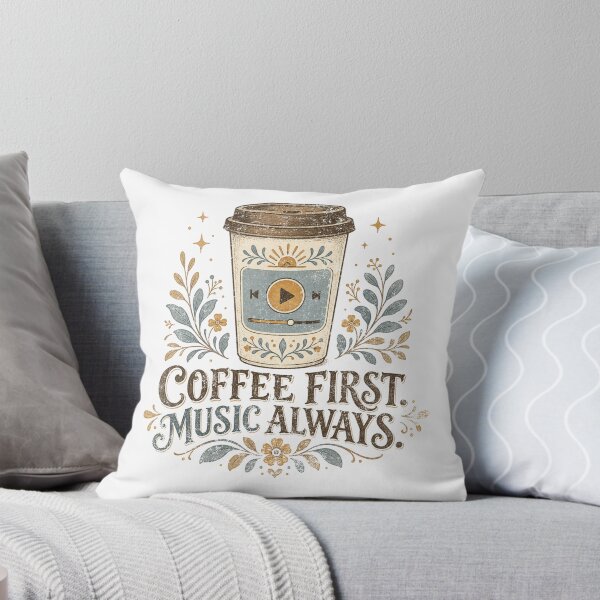 Item preview, Coffee First Music Always – Coffee and Music Lover designed and sold by Nacho Average Designs.
