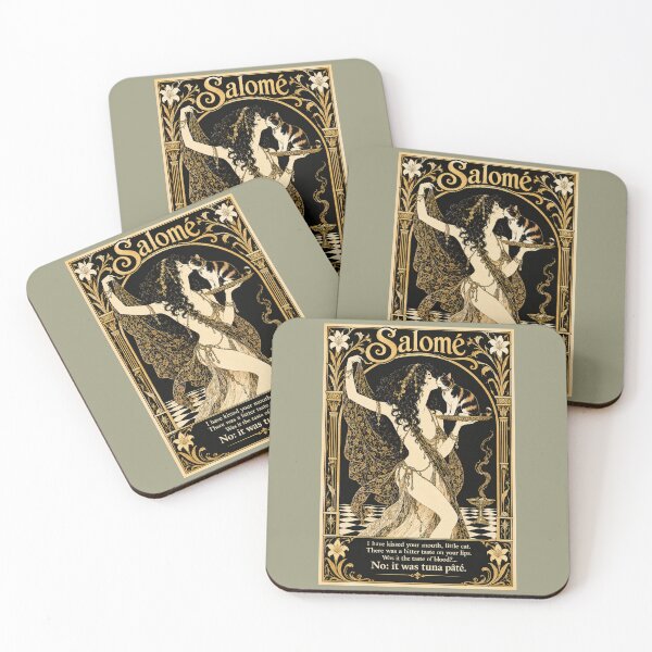 Item preview, Salomé Cat Poster – Aubrey Beardsley Style Art Nouveau Parody, Funny Tuna Pâté Joke designed and sold by SammyMorry.