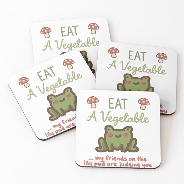 Item preview, Eat A Vegetable Frog designed and sold by LilypadLogic.