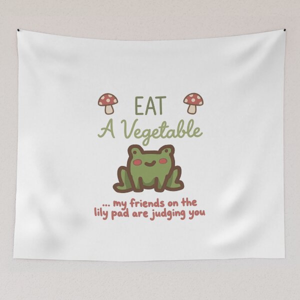 Item preview, Eat A Vegetable Frog designed and sold by LilypadLogic.