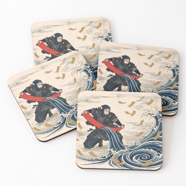 Item preview, Ninja Summoning Water Waves from Red Scroll designed and sold by TokyoUkiyoHouse.