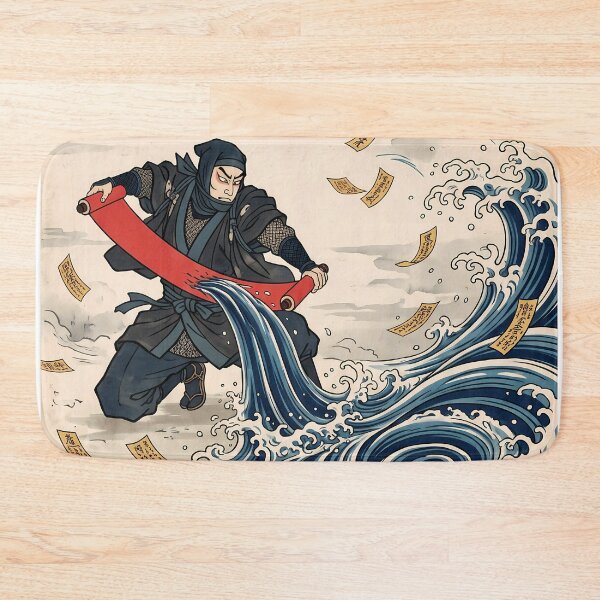 Item preview, Ninja Summoning Water Waves from Red Scroll designed and sold by TokyoUkiyoHouse.