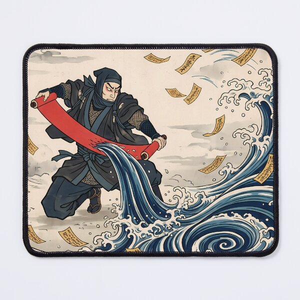 Item preview, Ninja Summoning Water Waves from Red Scroll designed and sold by TokyoUkiyoHouse.