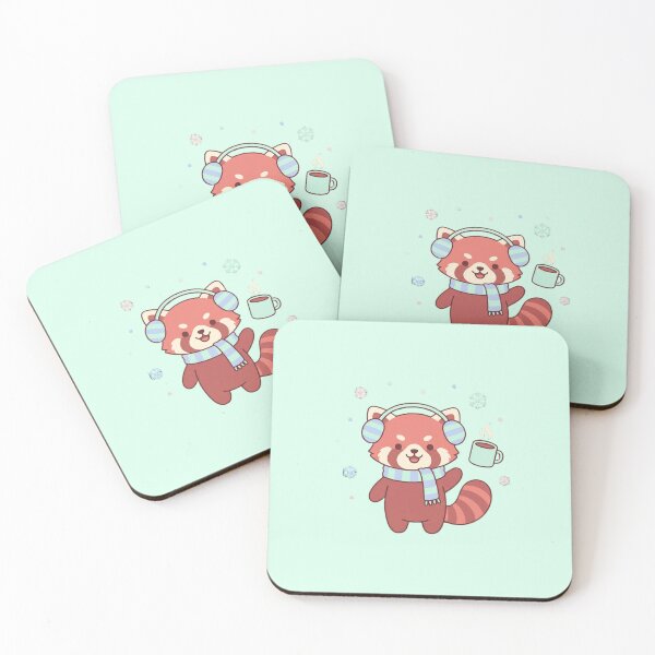 Item preview, Kawaii Red Panda With Winter Earmuffs & Snowflakes Art designed and sold by Moon's Arts.