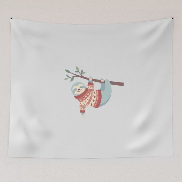 Item preview, Lazy Little Sloth Wearing Festive Red Winter Sweater Art designed and sold by Moon's Arts.