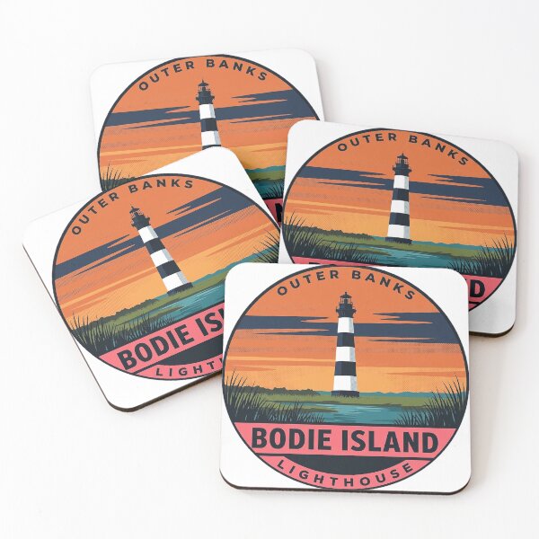Item preview, Bodie Island Lighthouse North Carolina Retro Sunset Vintage Badge Sticker designed and sold by DetourDgn.
