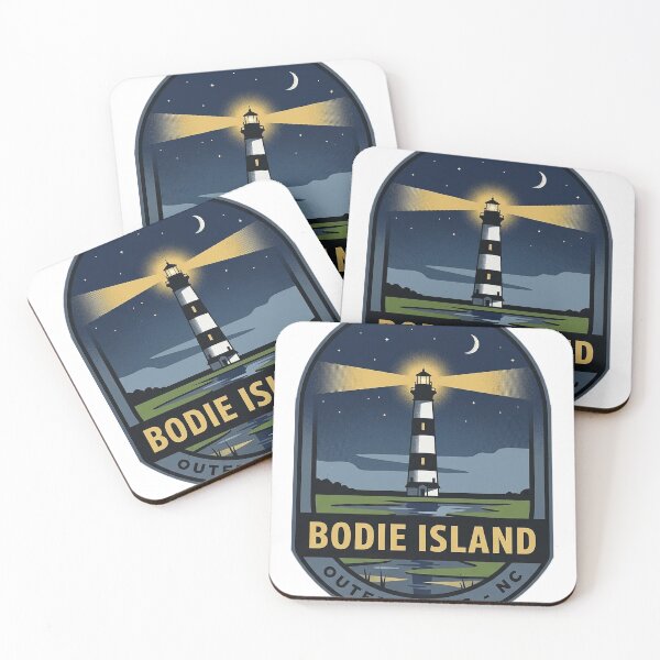 Item preview, Bodie Island Lighthouse North Carolina Night Beam Vintage Badge Sticker designed and sold by DetourDgn.