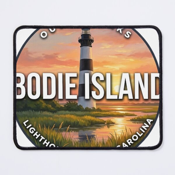 Item preview, Bodie Island Lighthouse North Carolina Marsh Sunset Round Badge Sticker designed and sold by DetourDgn.