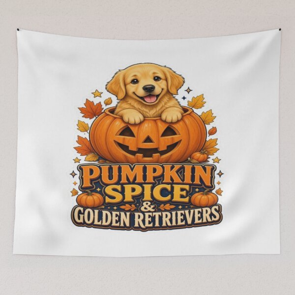 Item preview, Pumpkin Spice & Golden Retrievers – Cute Fall Dog designed and sold by ClaussShop.