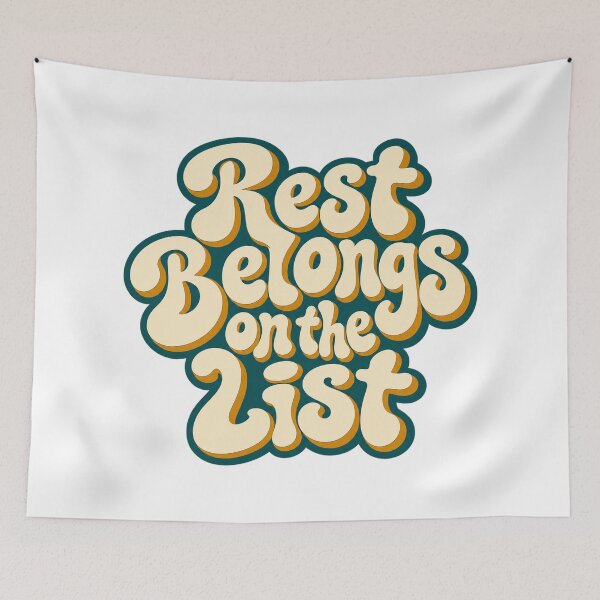Item preview, Rest Belongs on the List Groovy Cream Letters designed and sold by Bikivuno.