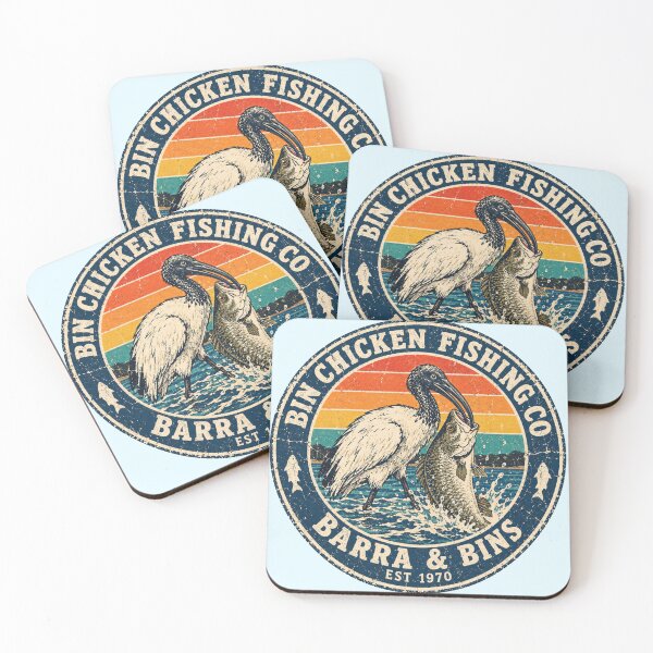 Item preview, Bin Chicken Fishing Co Barra Bins Retro Sunset designed and sold by Yellowriversss.
