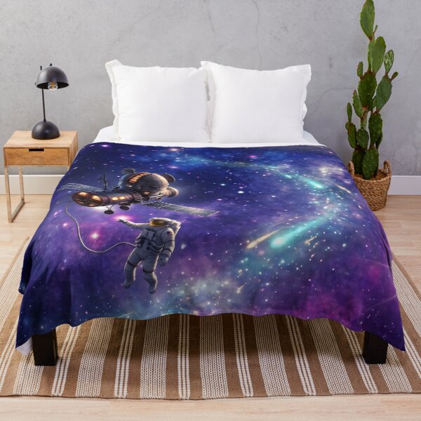 Item preview, Astronaut Floating in Cosmic Purple Blue Galaxy Nebula designed and sold by LexaArtworks.
