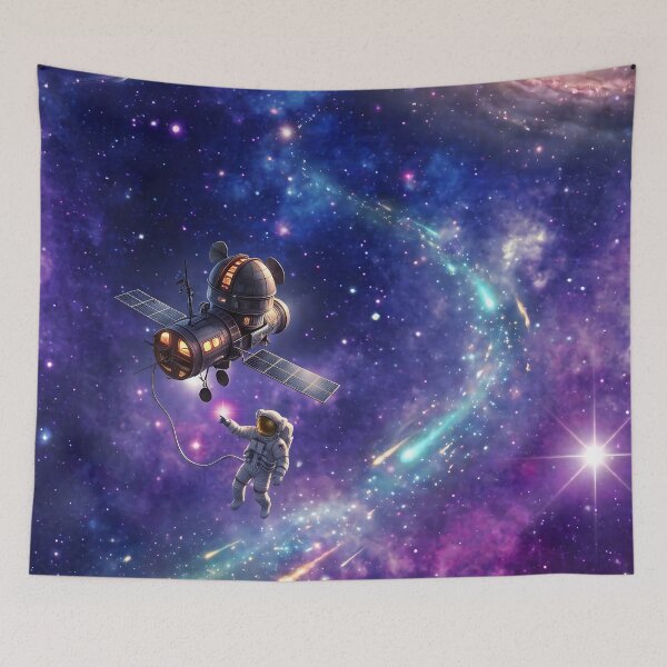 Item preview, Astronaut Floating in Cosmic Purple Blue Galaxy Nebula designed and sold by LexaArtworks.