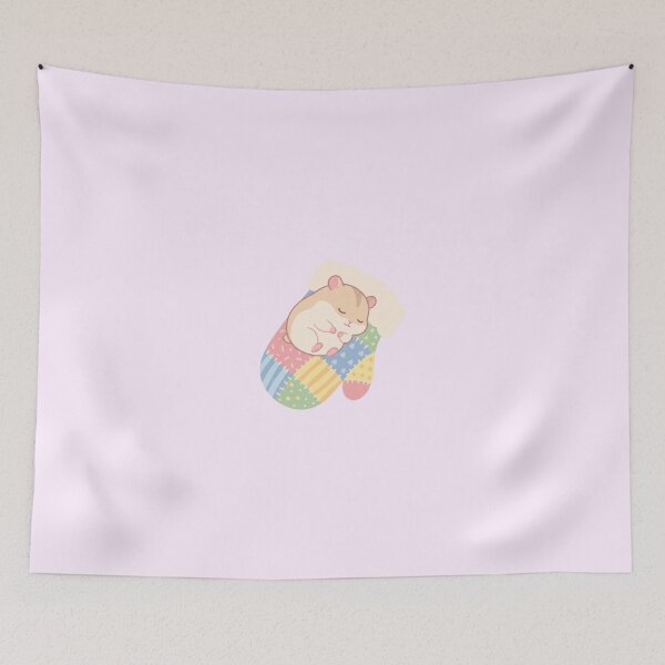 Item preview, Tiny Chubby Hamster Sleeping Snugly Inside Winter Mitten designed and sold by Moon's Arts.