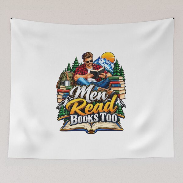 Item preview, Men Read Books Too! Book Lover Designed for T-Shirt, Pants, Coffee and other products designed and sold by GoodPlaceToShop.