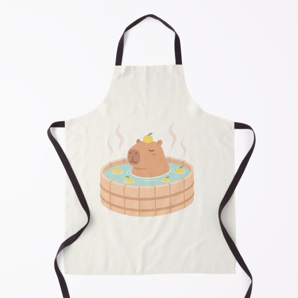 Item preview, Relaxed Kawaii Capybara in Hot Spring With Yuzu Citrus Art designed and sold by Moon's Arts.