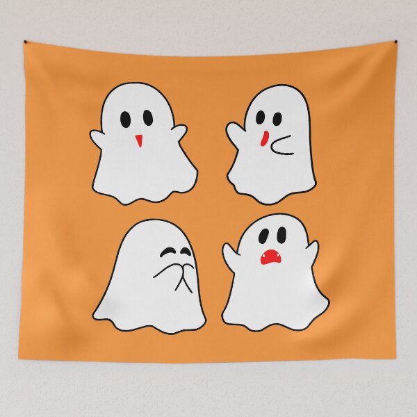 Item preview, Cute Hand Drawn White Ghost Character Set designed and sold by ubborn.