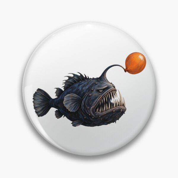 Item preview, Party of One - Grumpy Anglerfish with Birthday Balloon designed and sold by Digipeel.