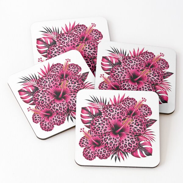 Item preview, Pink Leopard Print Hibiscus Flower Design designed and sold by inkflair2.